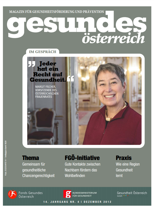 Titelblatt: Magazin Gesundes Österreich Ausgabe 4/2012 