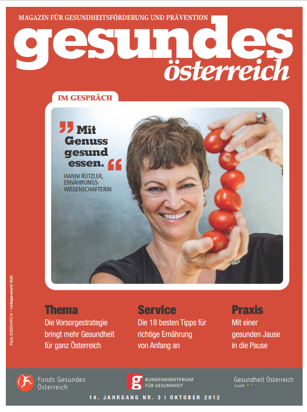Titelblatt: Magazin Gesundes Österreich Ausgabe 3/2012 