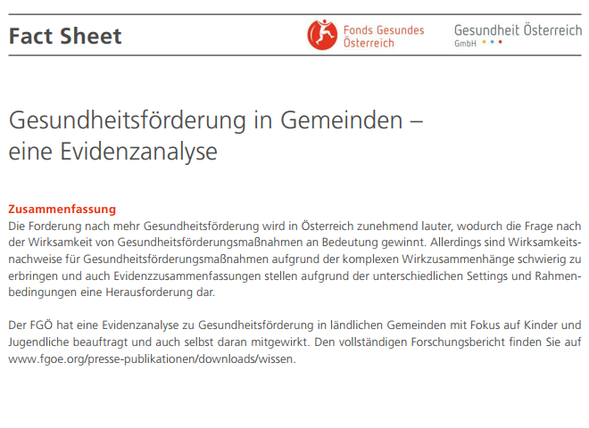 titelblatt gesundheitsfoerderung in gemeinden