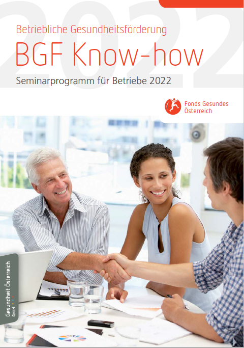 Titelblatt: BGF Know-how, Seminarprogramm für Betriebe 2022