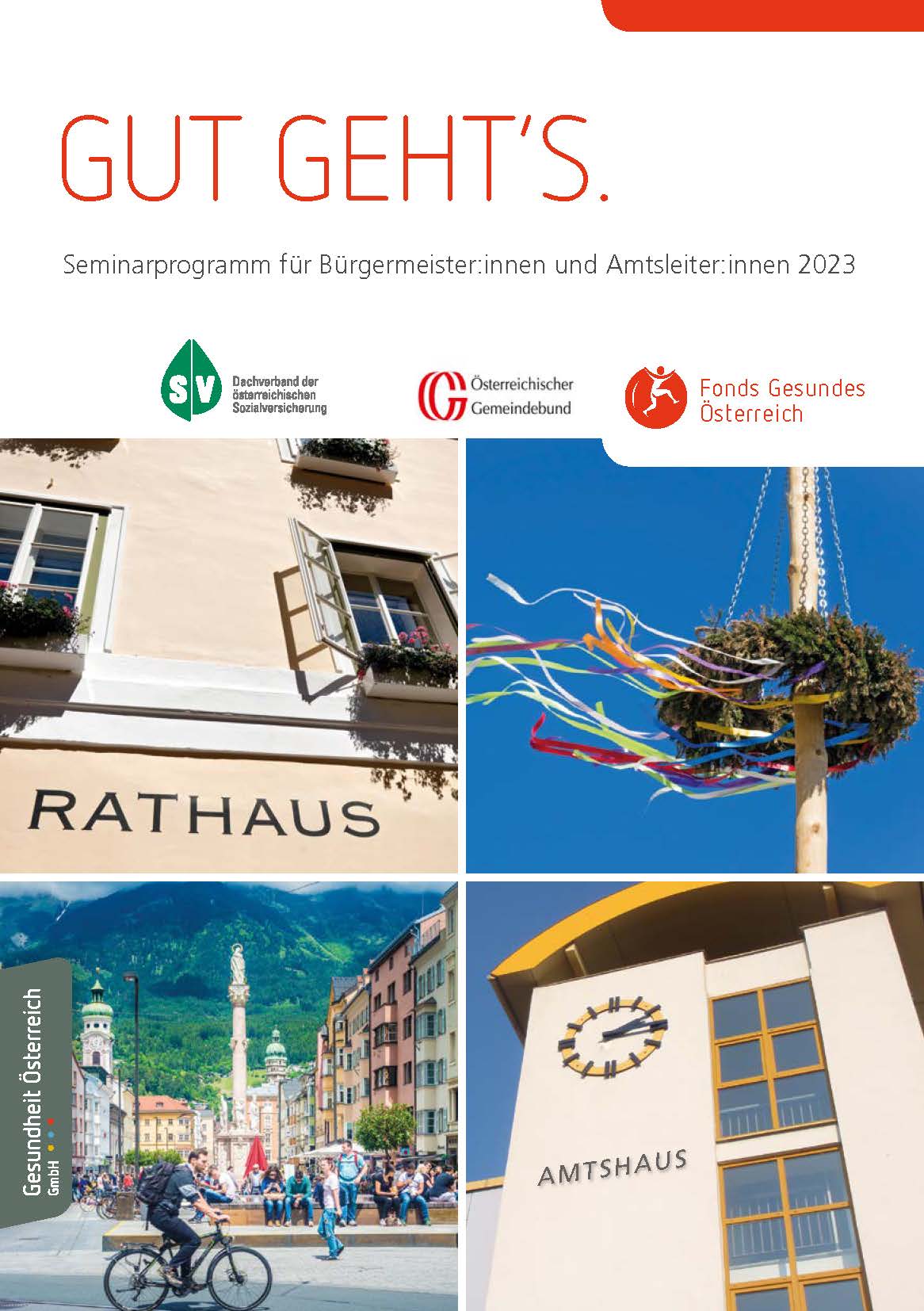 Titelblatt: GUT GEHT’S. Seminarprogramm für Bürgermeister:innen und Amtsleiter:innen
