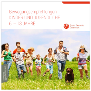 Titelblatt der Bewegungsempfehlungen für Kinder und Jugendliche zwischen 6 und 18 Jahren