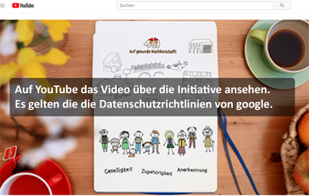 Screenshot des Videos mit dem Text: Auf YouTube das Video über die Initiative ansehen. Es gelten die die Datenschutzrichtlinien von google.