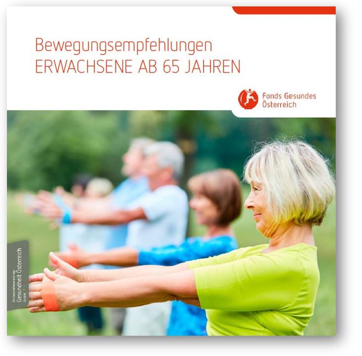 Titelblatt der Broschüre Bewegungsempfehlungen - Erwachsene ab 65 Jahren