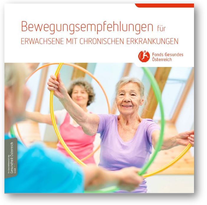 Titelblatt der Broschüre Bewegungsempfehlungen - Erwachsene mit chronischen Erkrankungen