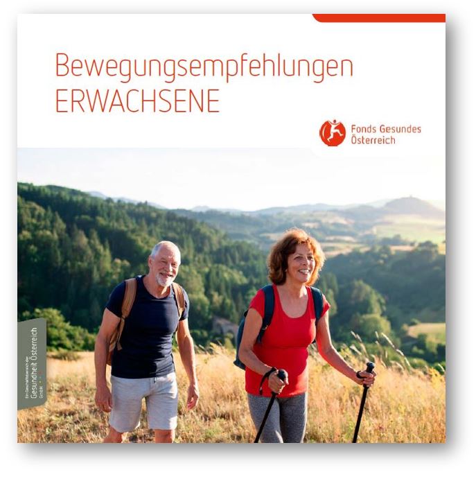 Titelblatt der Broschüre Bewegungsempfehlungen - Erwachsene