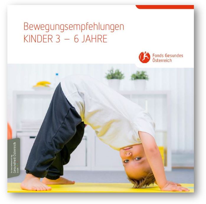 Titelblatt der Broschüre Bewegungsempfehlungen - Kinder 3-6 Jahre