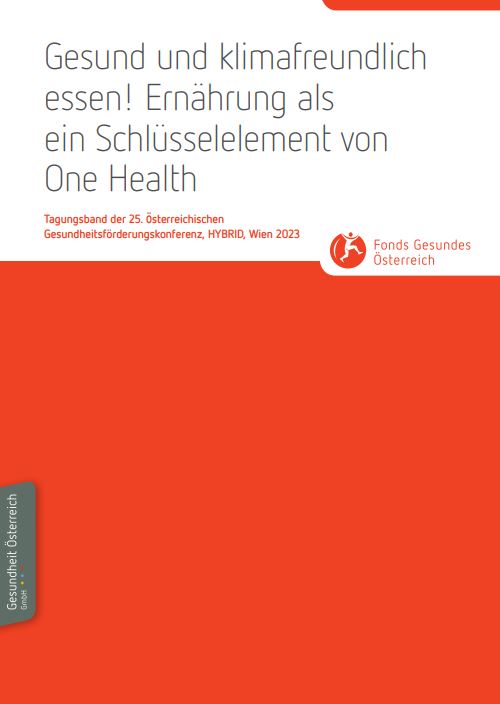 Titelblatt des Tagungsbands "Gesund und klimafreundlich essen!"