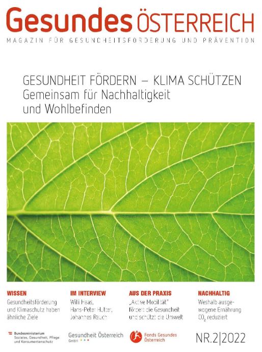 Titelblatt des Magazins Gesundes Österreich Ausgabe 2/2022