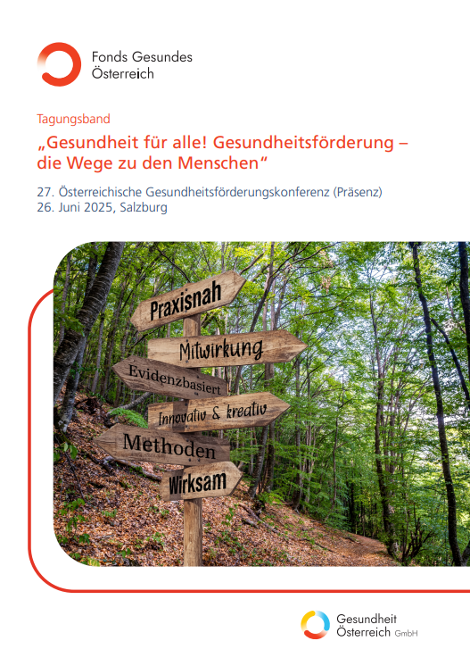 Titelblatt des Tagungsband „Gesundheit für alle! Gesundheitsförderung – die Wege zu den Menschen"