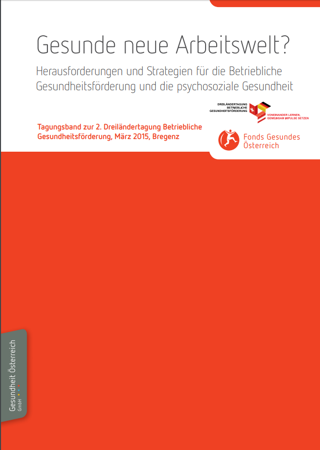 Titelblatt des Tagungsband „Gesunde neue Arbeitswelt?"