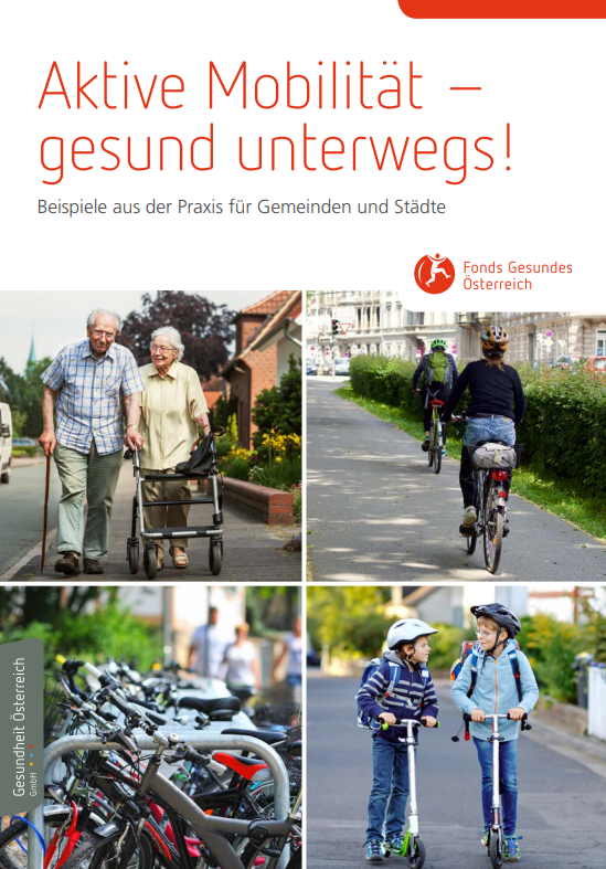 Titelblatt der Broschüre Aktive Mobilität – gesund unterwegs!