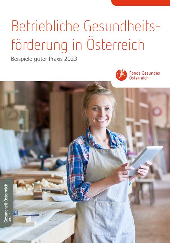 Titelblatt der Broschüre Betriebliche Gesundheitsförderung in Österreich