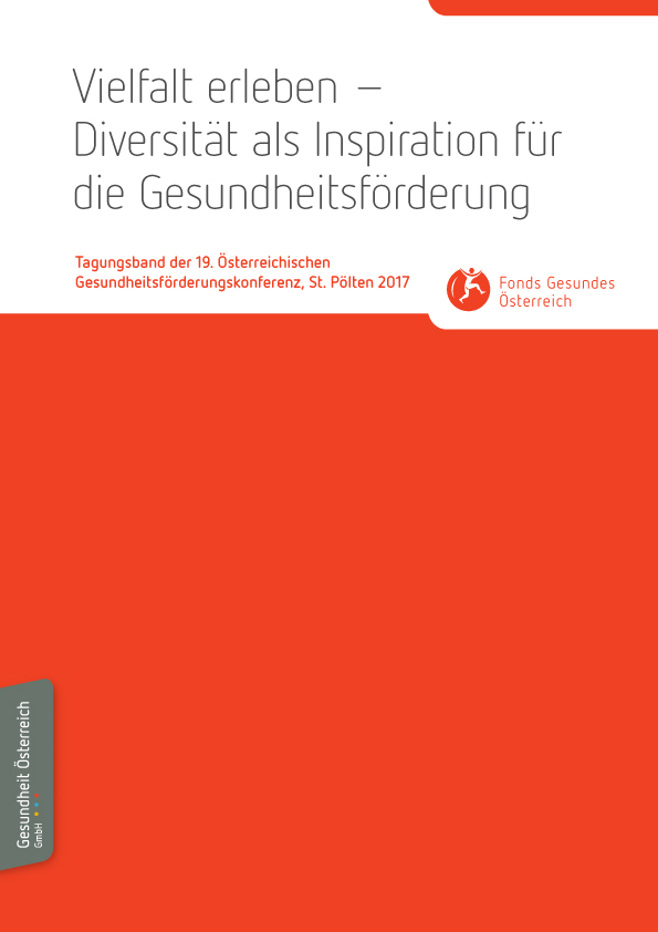 Titelblatt des Tagungsbands „Vielfalt erleben – Diversität als Inspiration für die Gesundheitsförderung"