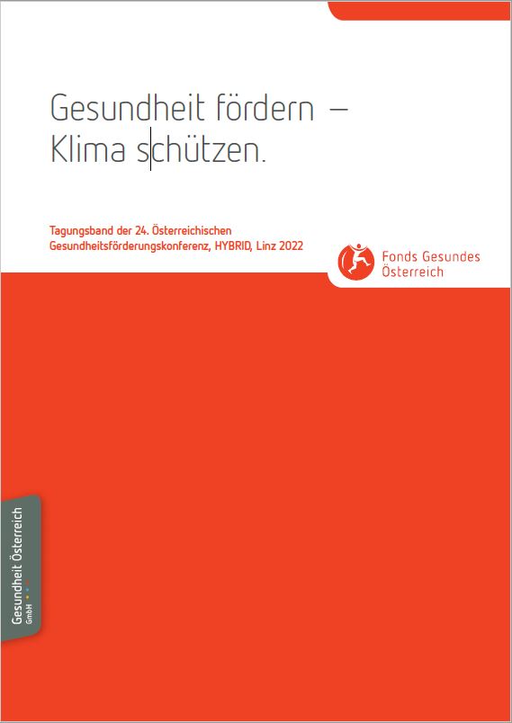 Titelblatt des Tagungsbands "Gesundheit fördern - Klima schützen"