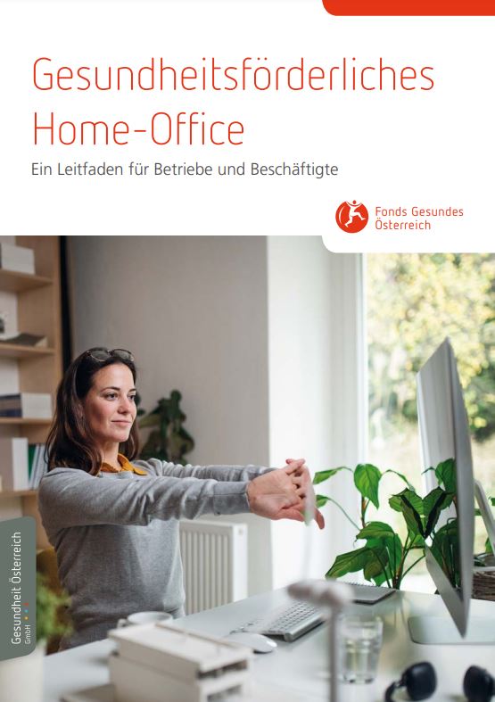Titelblatt der Broschüre Gesundheitsförderliches Home-Office