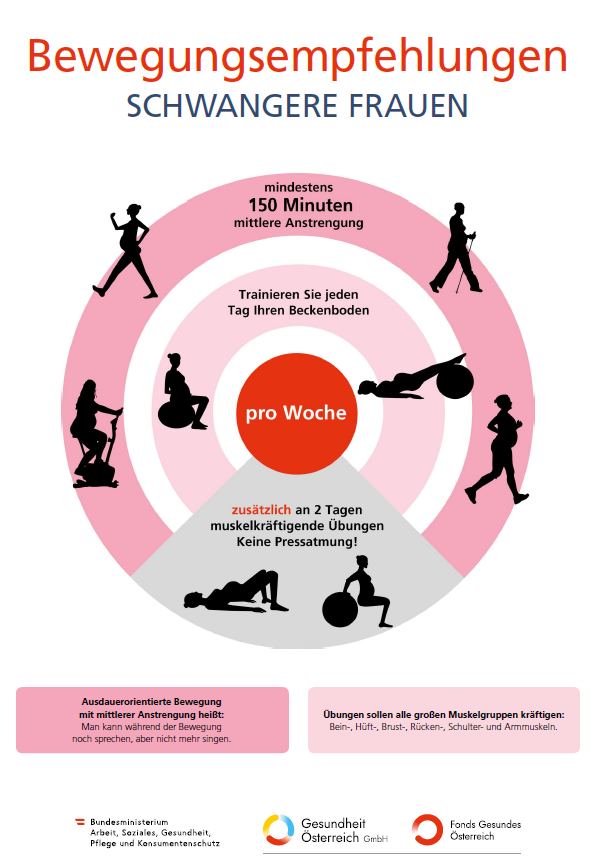 Plakat Bewegungsempfehlungen schwangere Frauen