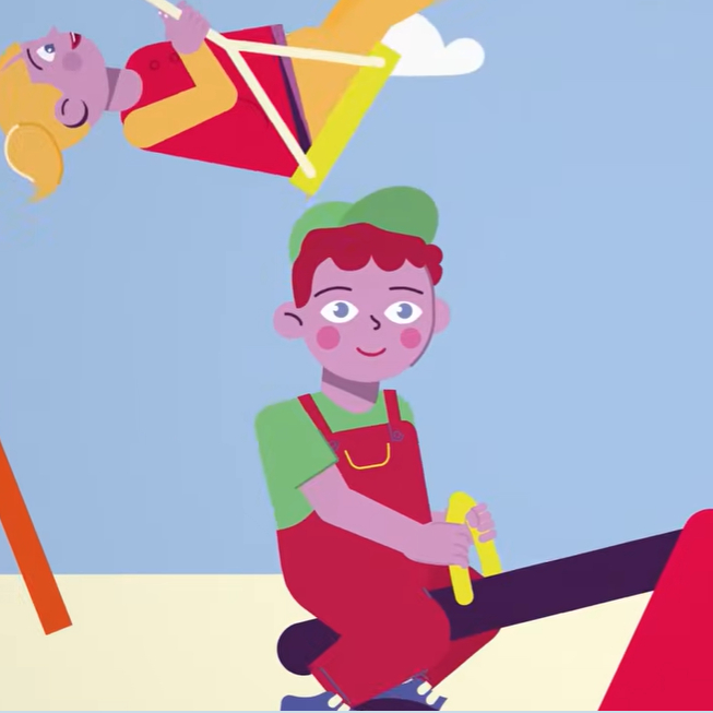 Grafik: Kinder am Spielplatz