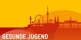 Ausschnitt des Titelblatt: Silhouette Wiens mit Text "Gesunde Jugend"