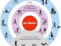 Grafik der Bewegungsempfehlungen für Erwachsene