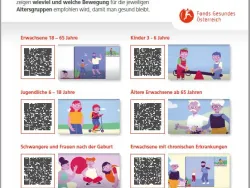 Infoblatt Wieviel Bewegung ist empfehlenswert mit QR-Codes zu Videos