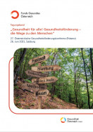 Wegweiser mit Begriffen aus der Gesundheitsförderung