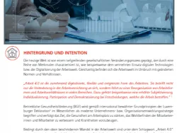Titelblatt des Factsheets Betriebliche Gesundheitsförderung in der Arbeitswelt 4.0