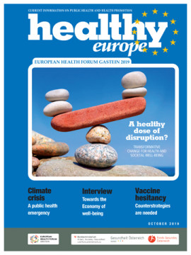 Titelblatt des Magazins healthy europe