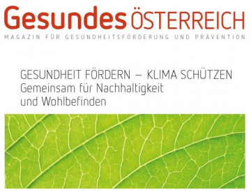 Cover Magazin Gesundes Österreich, Bild: Ausschnitt grünes Blatt