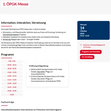 Screenshot der Webseite