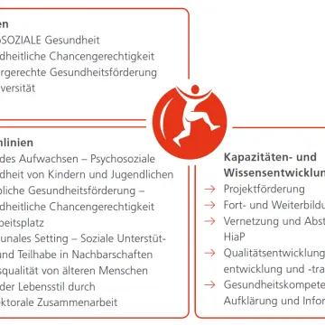 Grafische Darstellung der Leitthemen, Programmlinien und Maßnahmen zur Kapazitäten- und Wissensentwicklung