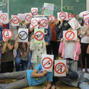 Foto einer Schulklasse die 2016 am Klassenwettbewerb teilgenommen hat