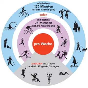 (C) Gesundheit Österreich GmbH Ausschnitt der Bewegungsempfehlungen für Erwachsene