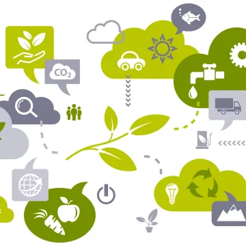 © j-mel/stock.adobe.com Grafik mit Einflussfaktoren auf den Klimaschutz