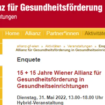Screenshot der Webseite