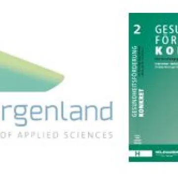 Titelblatt des Buchs und FH Burgenland-Logo