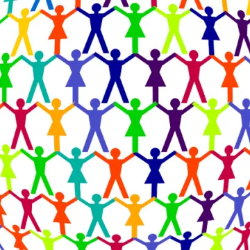 Weltkugel aus Menschen - Grafik