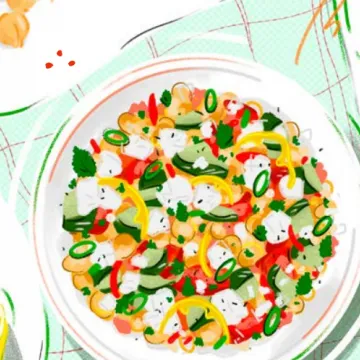 © Gesundheit Österreich GmbH Zeichnung eines Tellers mit Hülsenfrüchten