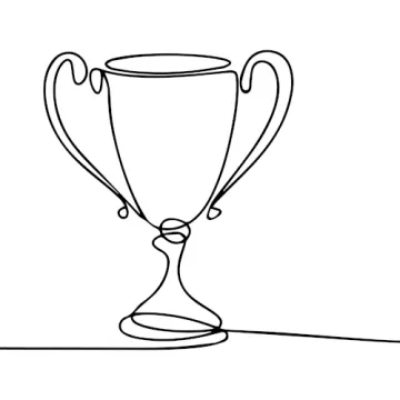 Ein Pokal mit Linien gezeichnet