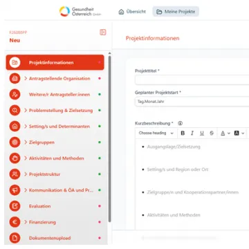 Screenshot der neuen Plattform