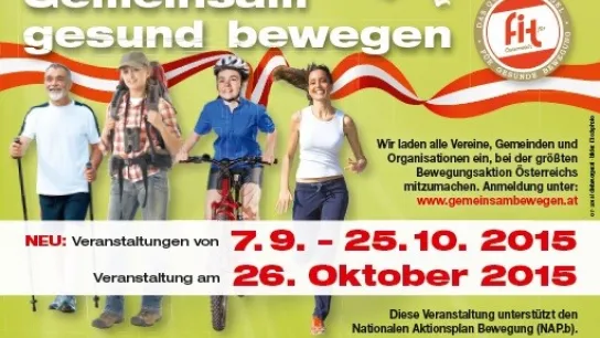 Inserat zum "Gemeinsam gesund bewegen" Tag 2015