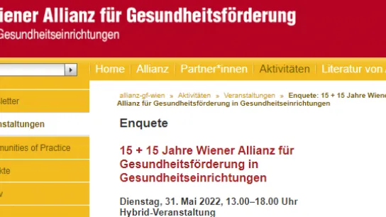 Screenshot der Webseite