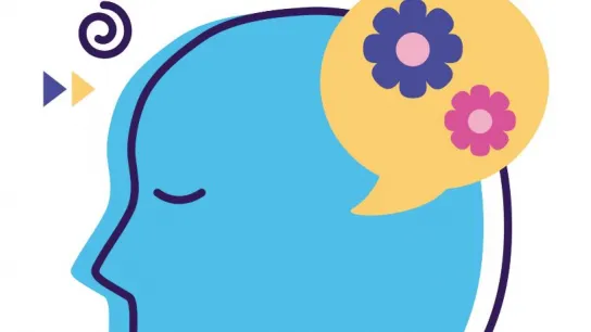 Grafik von Kopf mit Zahnrädern