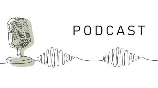 Microphon mit dem Text "PODCAST"