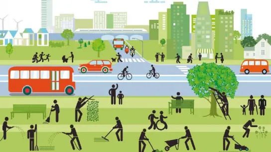 Grafik einer gesundheitsfördernden Stadt