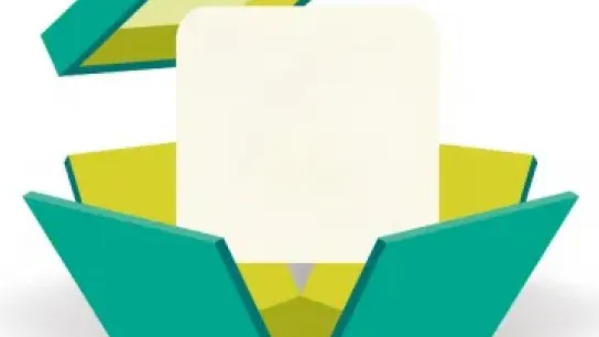 Grafik einer Box, die aufgeklappt ist