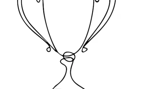 Ein Pokal mit Linien gezeichnet