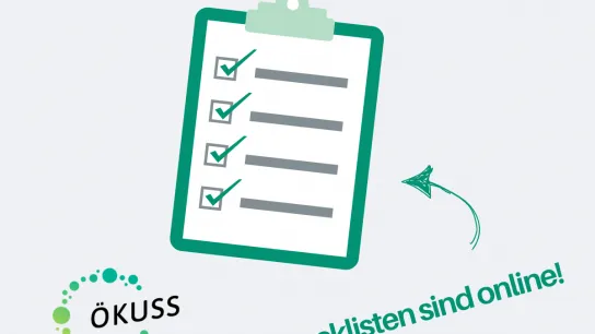 Grafik einer Checkliste, daneben der Hinweis "vier Checklisten sind online".  Die Überschrift lautet "Selbsthilfe steht für Qualität".  