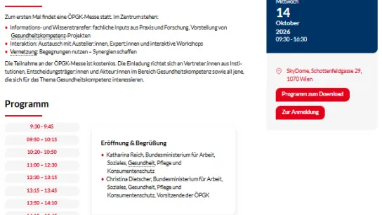 Screenshot der Webseite